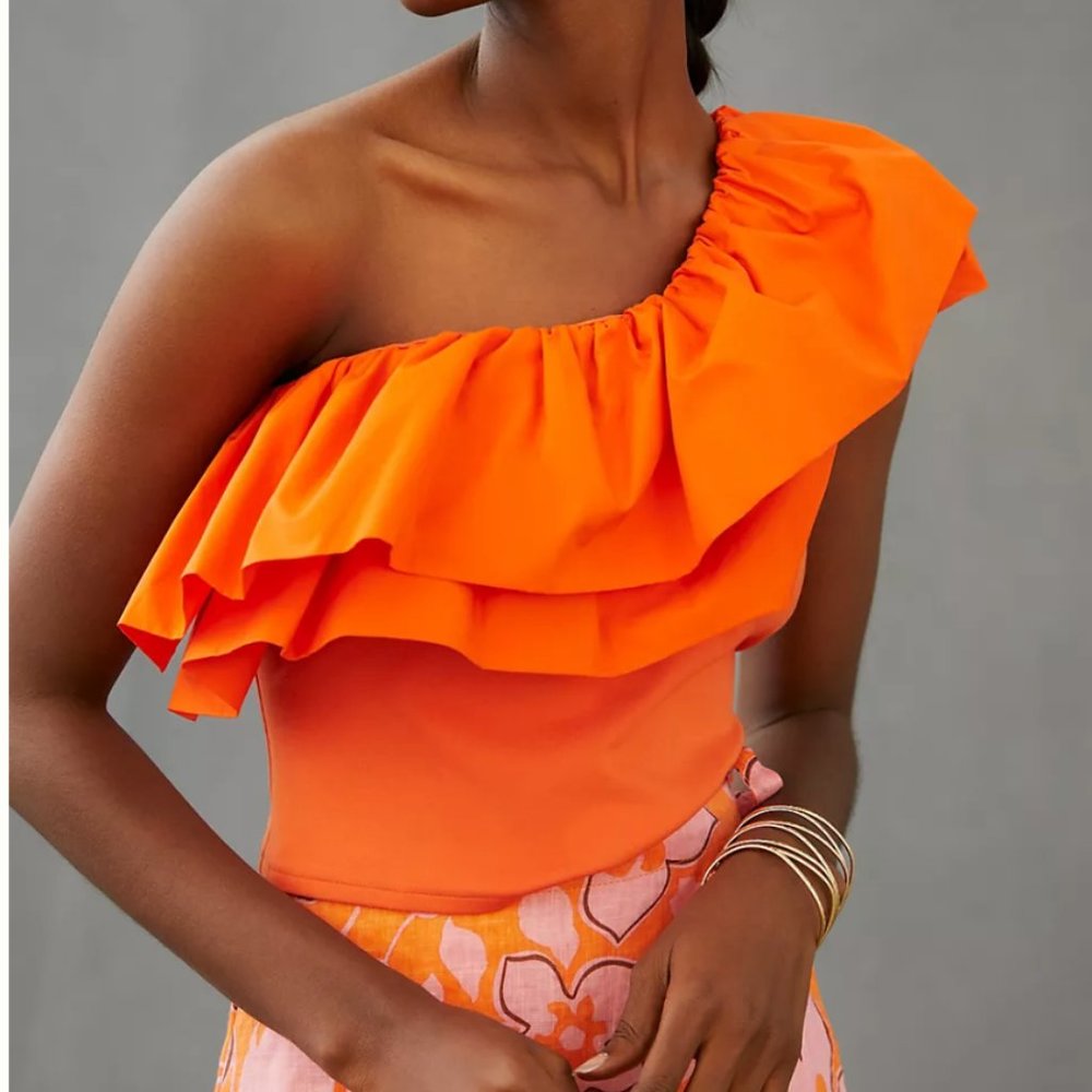 Anthropologie - Sunday in Brooklyn Ruffled One-Shoulder Top - NWT - XL